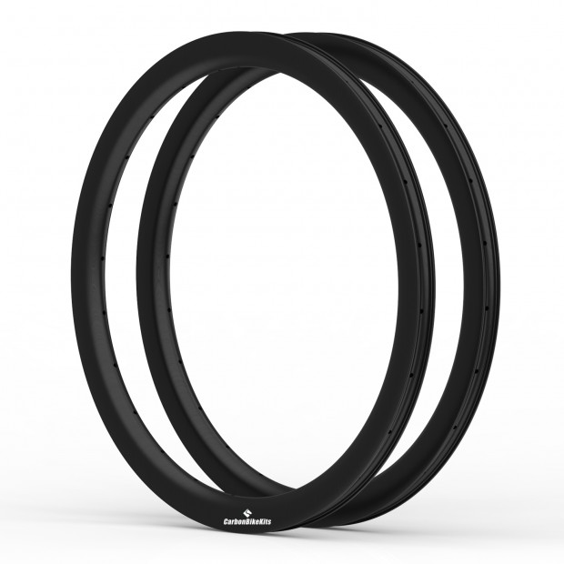 Ultralight 700C 45x31mm Symmetric Carbon Tubeless Gravel / CX Rim Big Hole Center Distance